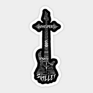 Typograpy Guitar Skillet Sticker